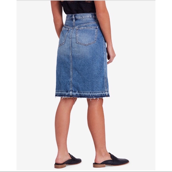 FP  Cotton Released-Hem Denim Midi-Skirt - Picture 2 of 3
